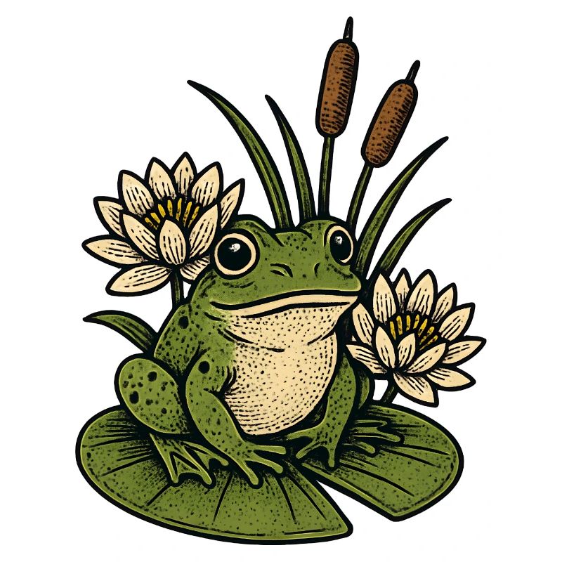 Frosch am Seerosenteich
