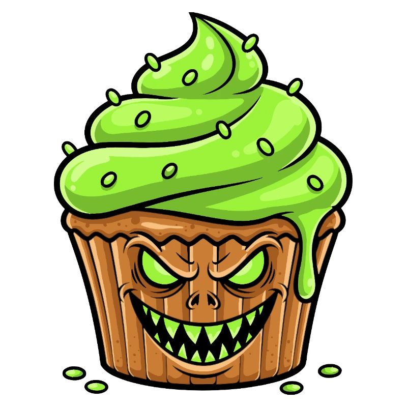 Grusel Cupcake Grün