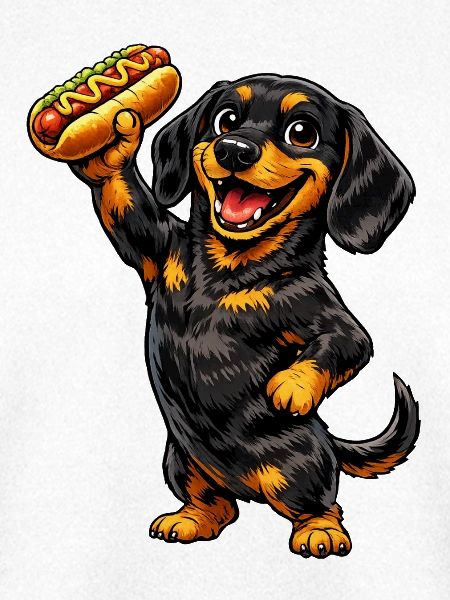 Dackel mit Hot dog