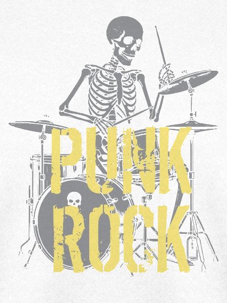 Punkrock-Skeleton-Schlagzeuger
