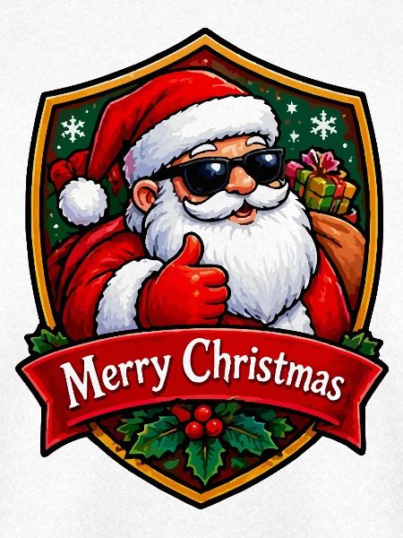 Weihnachts Santa Daumen Hoch Schild