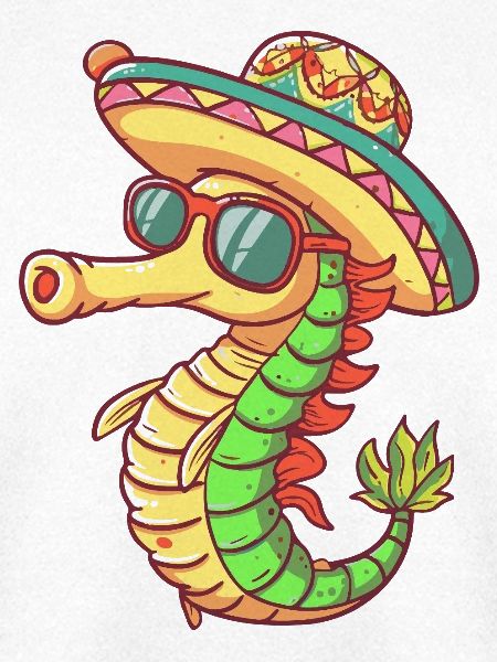 Seepferd Lustig Sombrero