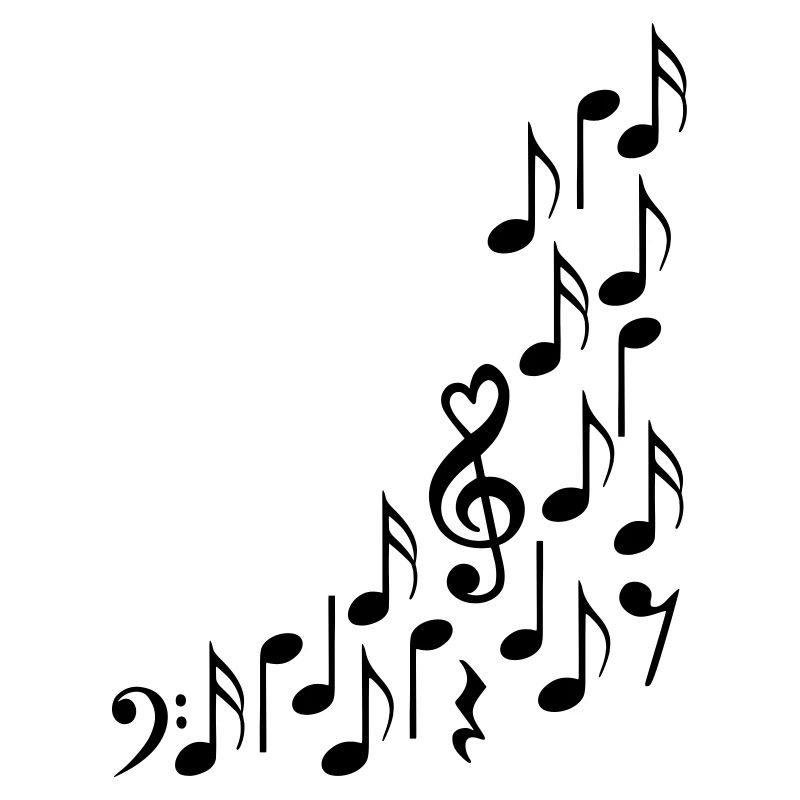 Notenschluessel avec le coeur et les notes