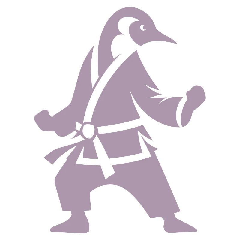 Pinguin Karate Kampfkunst Silhouette