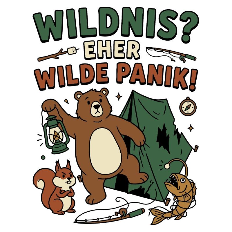 Wildnispanik Bärencamp Illustration