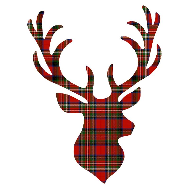 Rot-Tartan-Hirsch