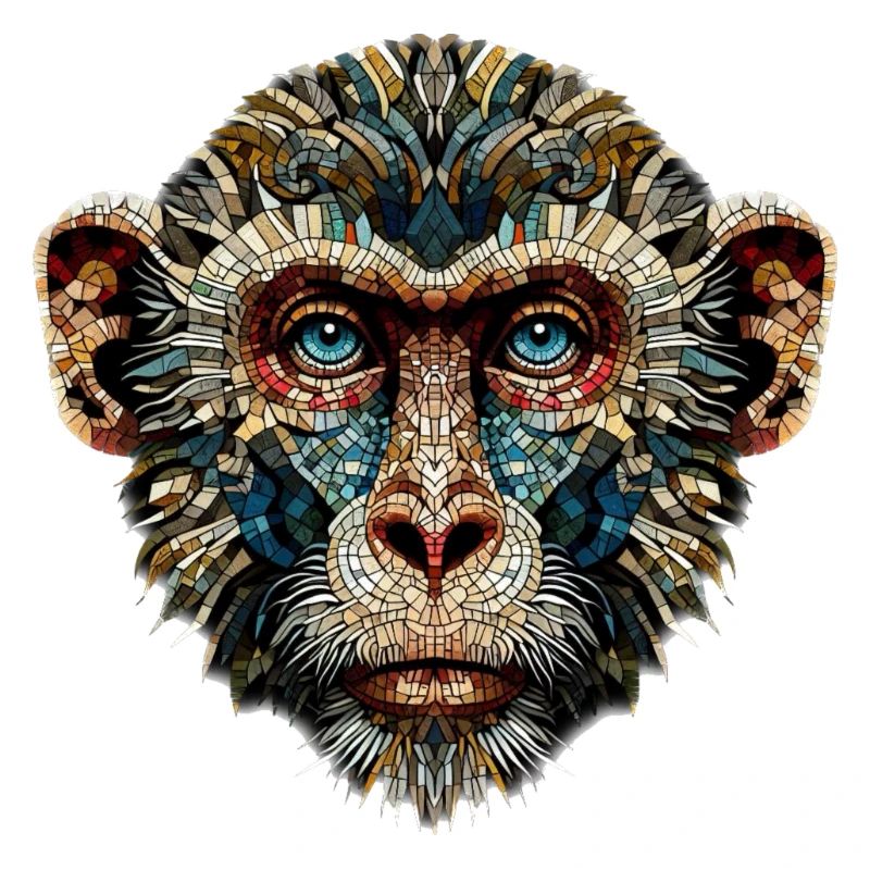 Affe im Mosaik-Stil