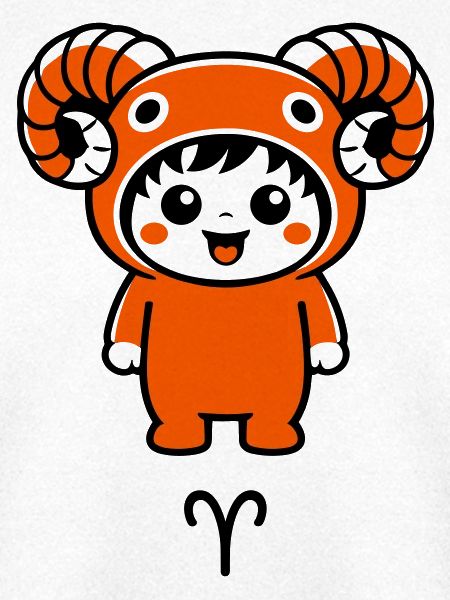 Sternzeichen Widder im Kawaii Style
