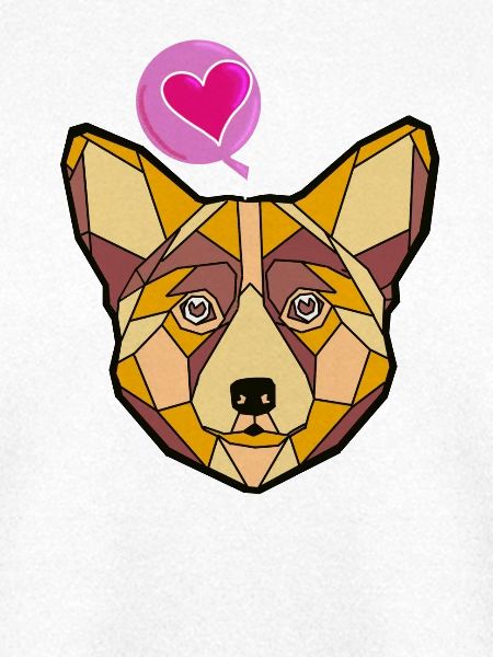 Geometrischer Hund mit Herz