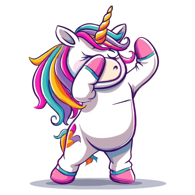 Regenbogen Dab Einhorn