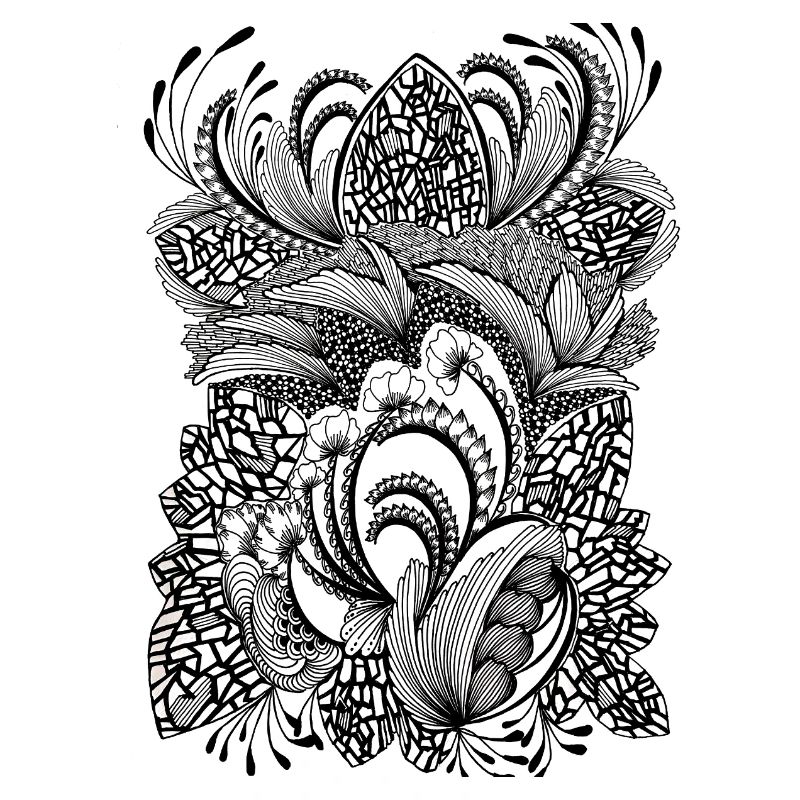 Fleurs à motif noir et blanc