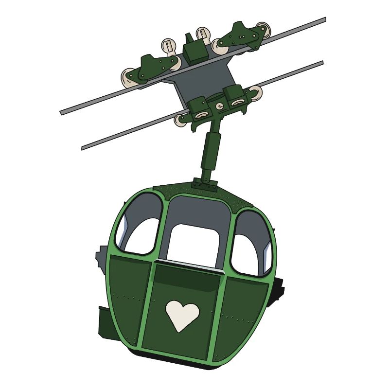 Grüne Seilbahn Herz Motiv