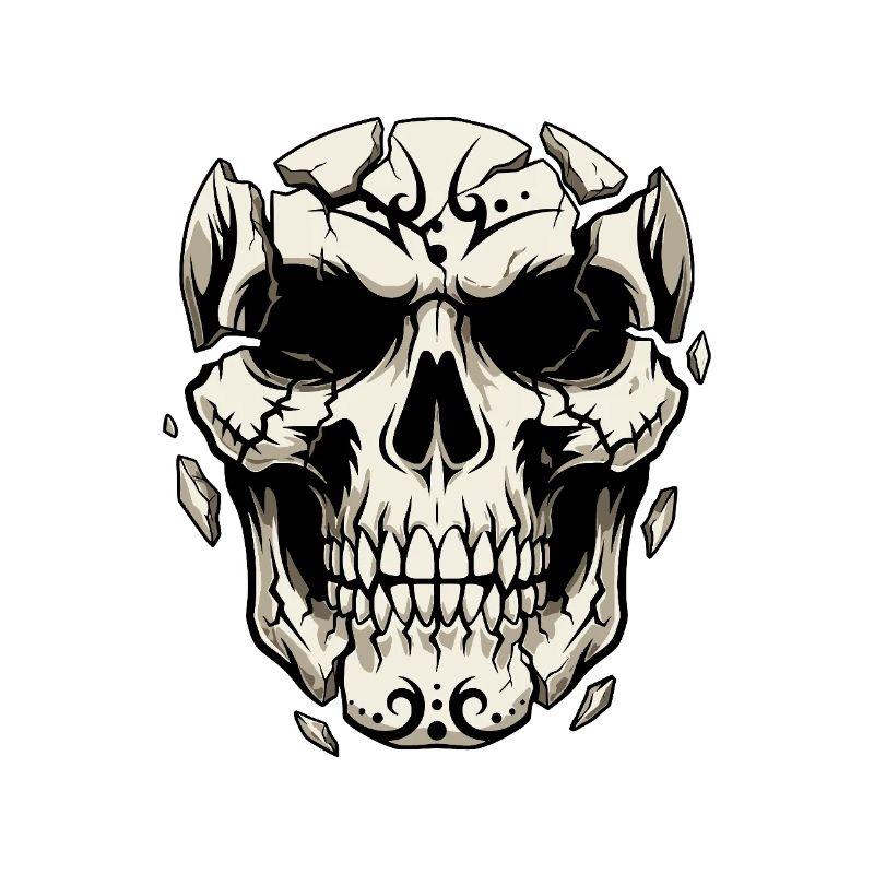 Splitternder Schädel – Gothic Grafik