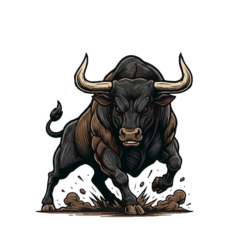 Wütender Stier-Ladungskraft
