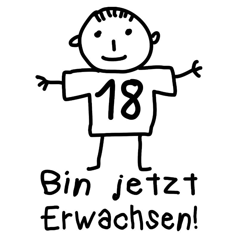 18. Geburtstag Strichmännchen Volljährig