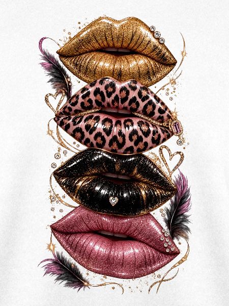 Glamour Lippenkollage Leopardenglanz