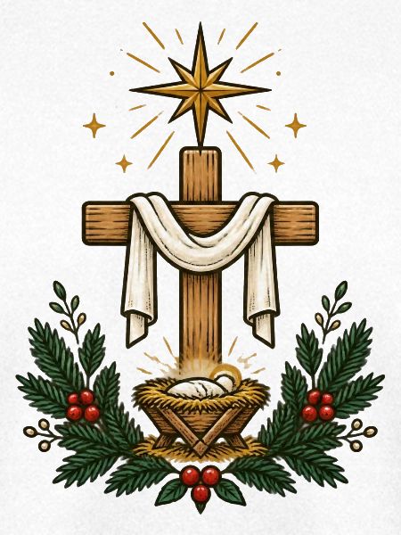 Kreuzstern Krippe Weihnacht
