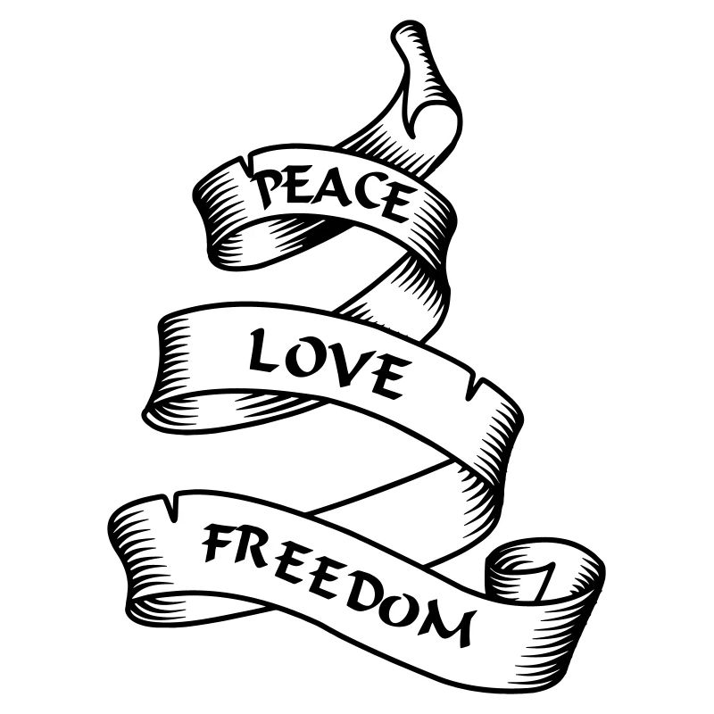Paix amour liberté transparente