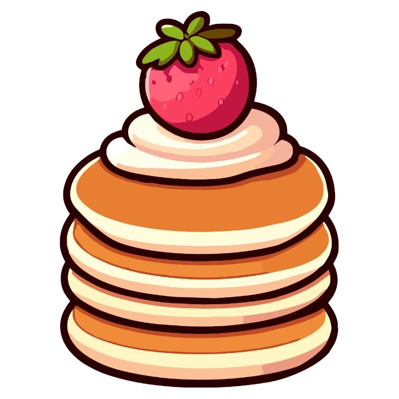 Erdbeer-Pfannkuchen-Illustration