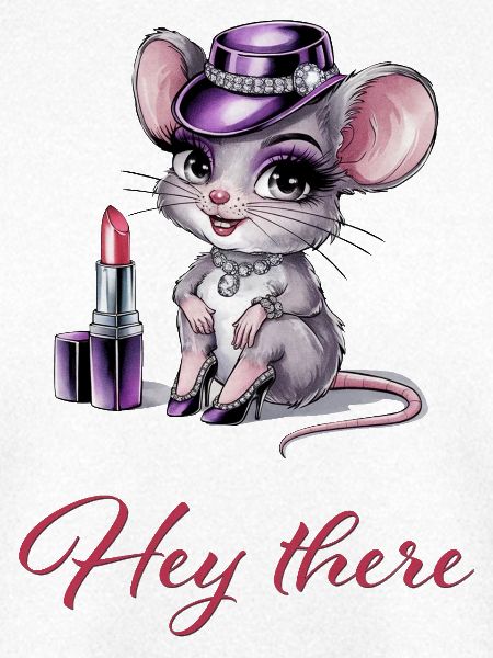 Heiße Maus mit Glamour & Lippenstift