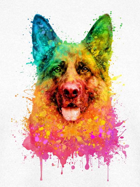 German Shepherd Aquarell Illustration