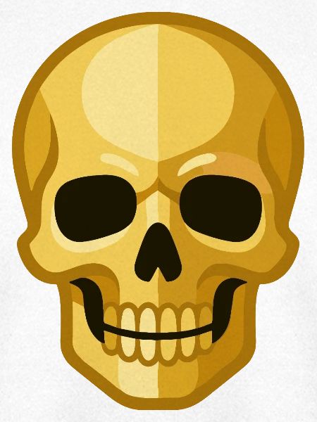 Stilisierte goldene Totenschädelillustration