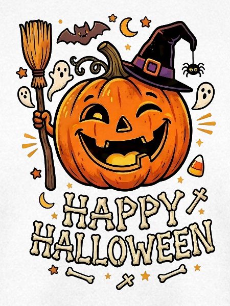 Happy Halloween lachender Kürbis