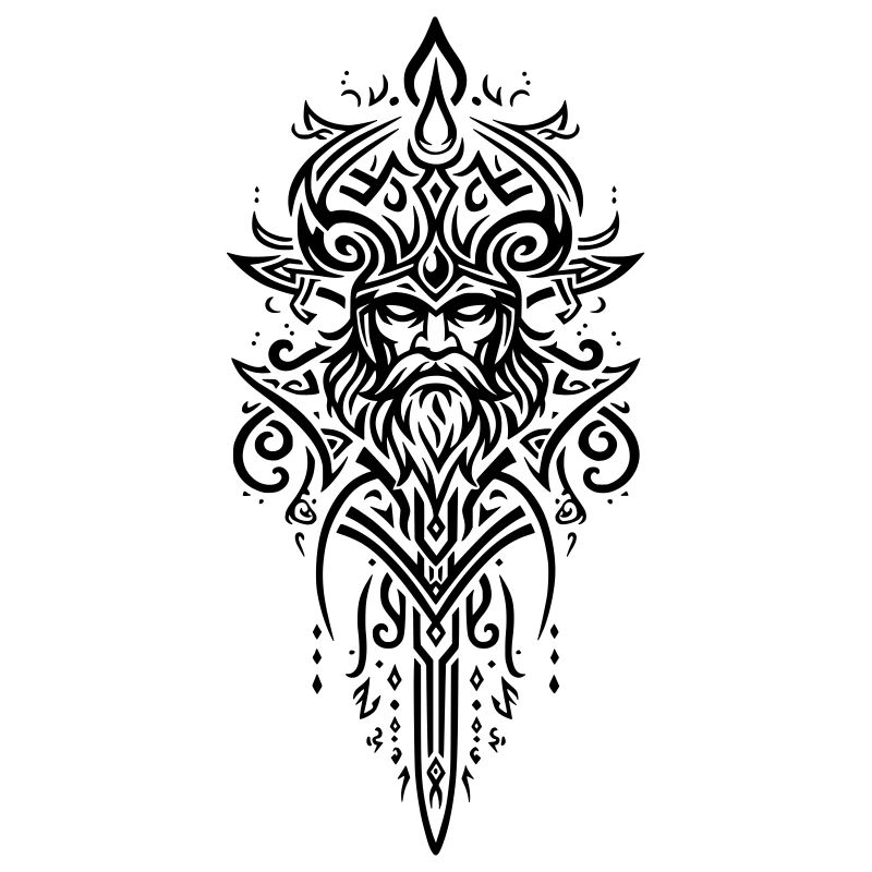 Mächtiges Stammes-Wikingermuster, Symbol der Stärke