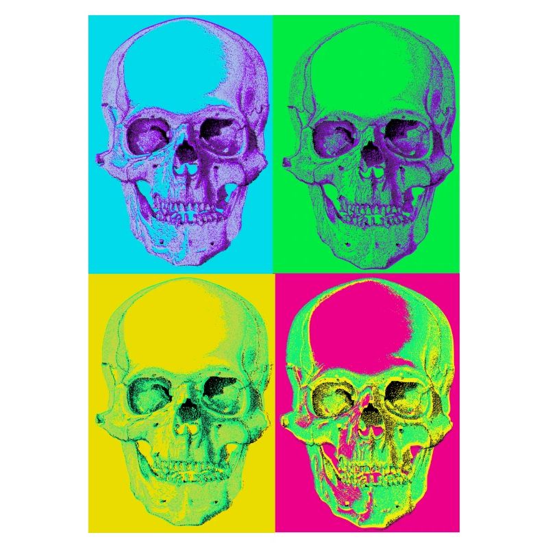 Pop-Art-Vierfarbige Totenkopf