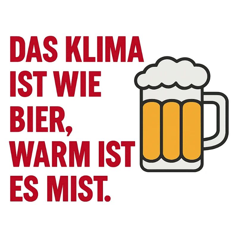 Lustiger Klimaspruch−Bier kalt, Klima cool