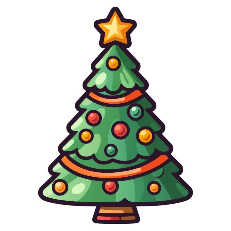 Festliches Weihnachtsbaum Cartoon Design