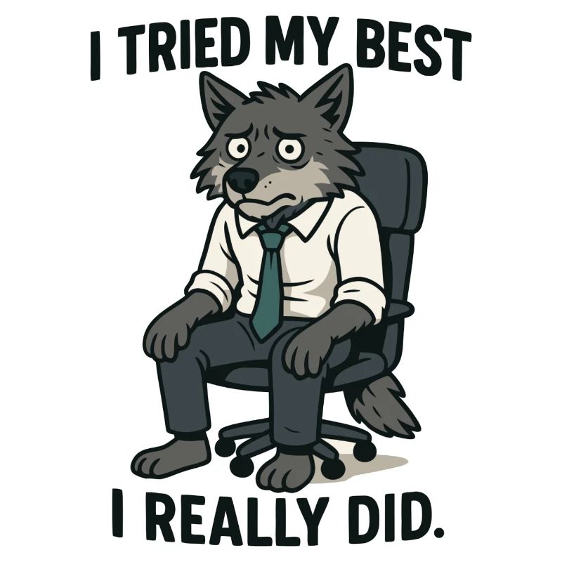 Büro-Wolf mit Krawatte