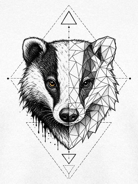 Dachs – Geometrisches Tier Tattoo Design