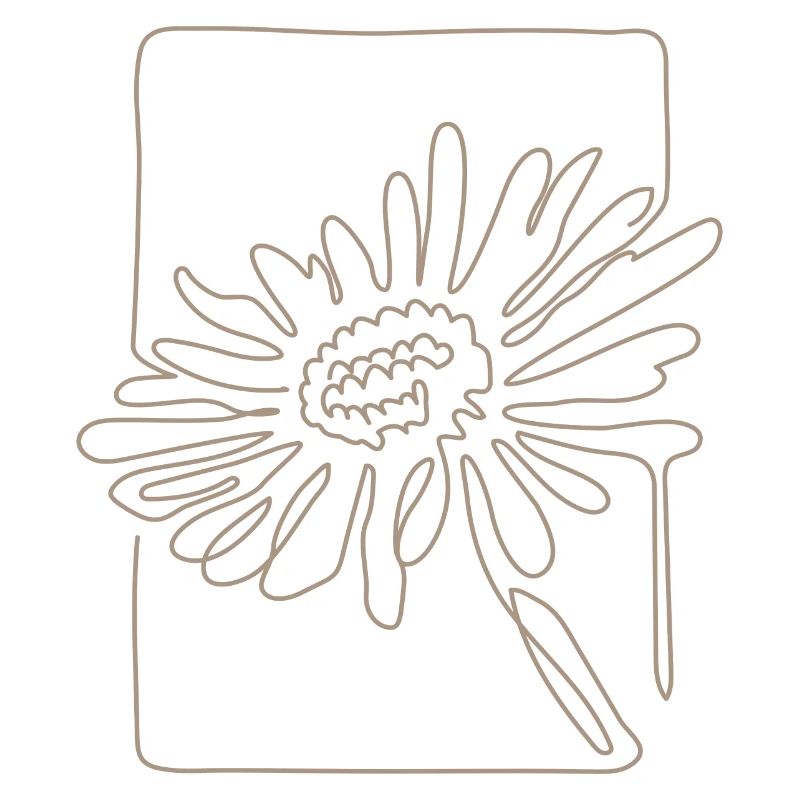 Minimalistische Line-Art Blume