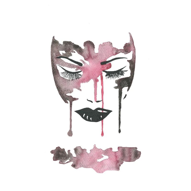 Rosa Aquarellgesicht
