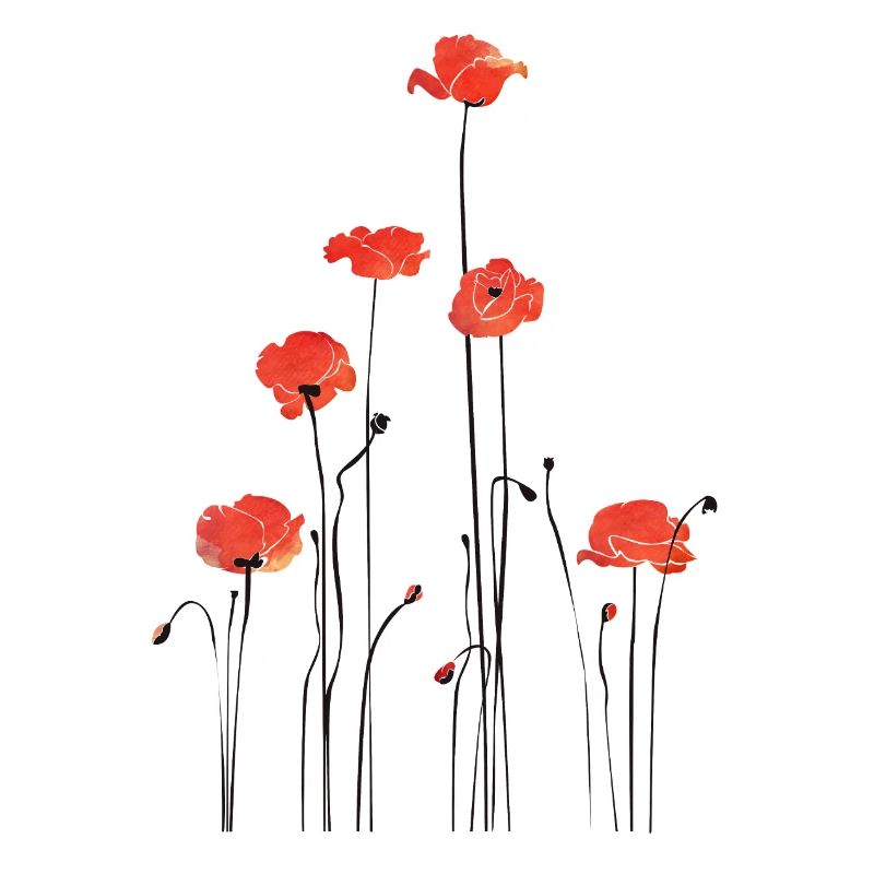 Abstrakte Mohnblumen Illustration