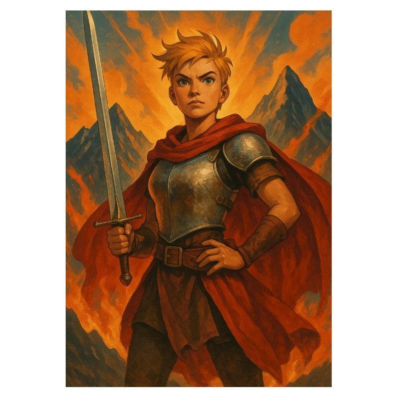 Heldin Ritter im Feuer