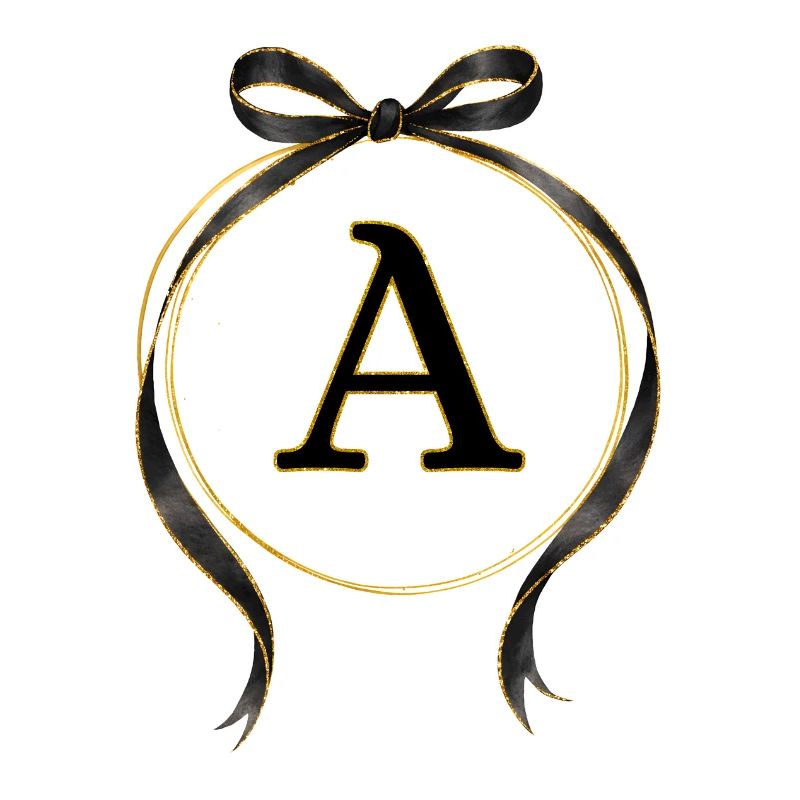 A - Kreis Schleife Schwarz Gold