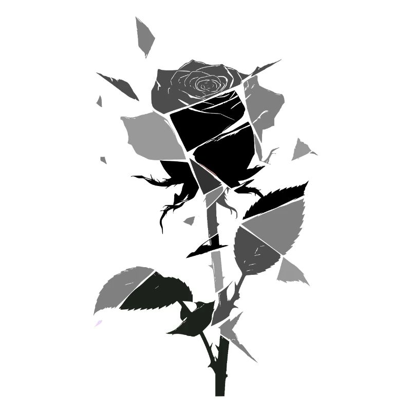 Grau und schwarz geometrische Rose