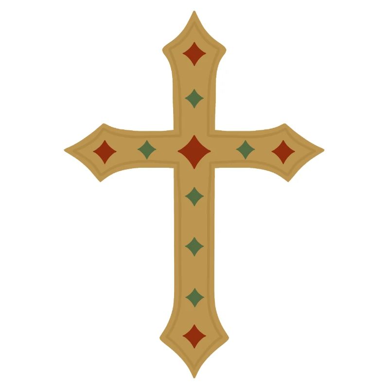 Croix d’or avec incrustations de gemmes
