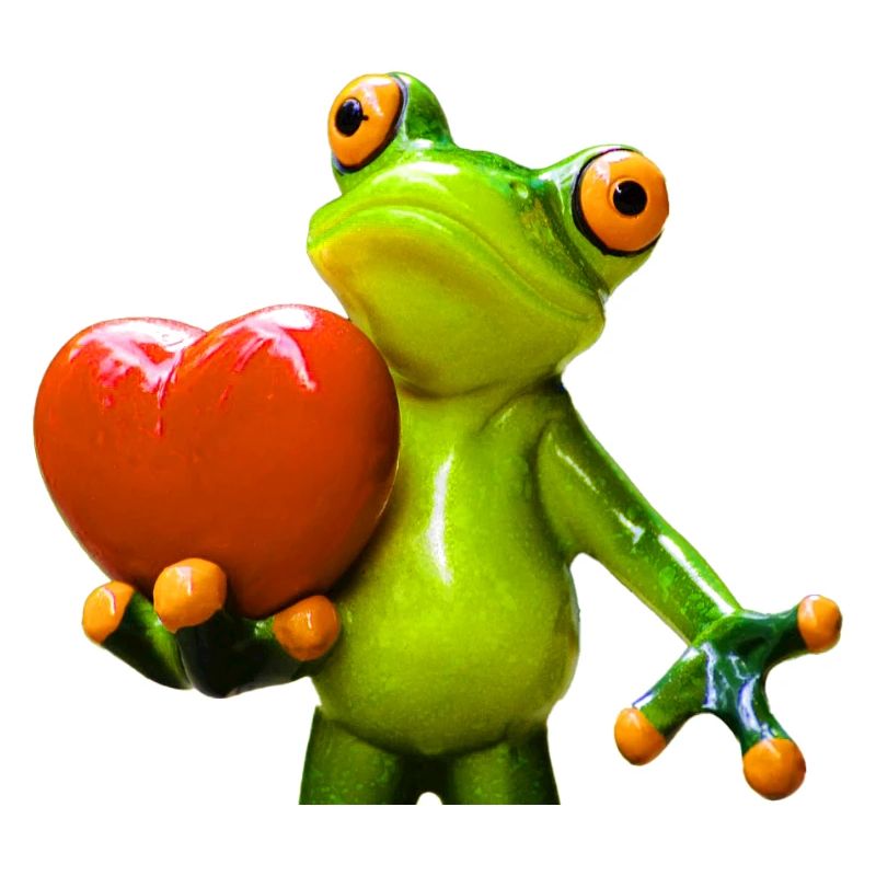Frosch mit Herz motivierte Skulptur