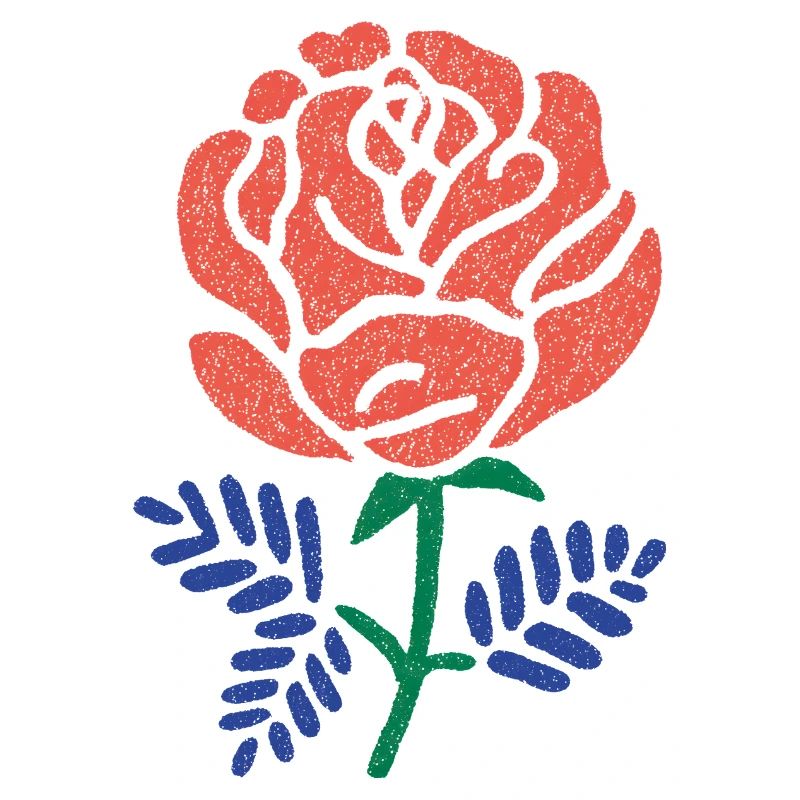 Korallenrose mit Blaugrünen Blättern