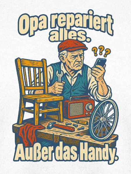 Opa repariert alles außer Handy