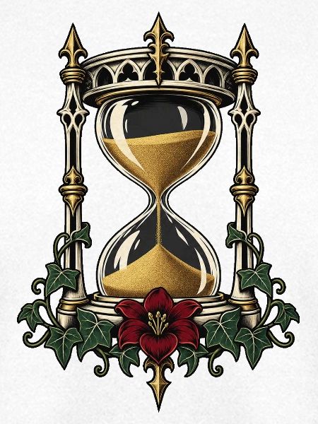 Sanduhr mit Efeu – Gothic Art