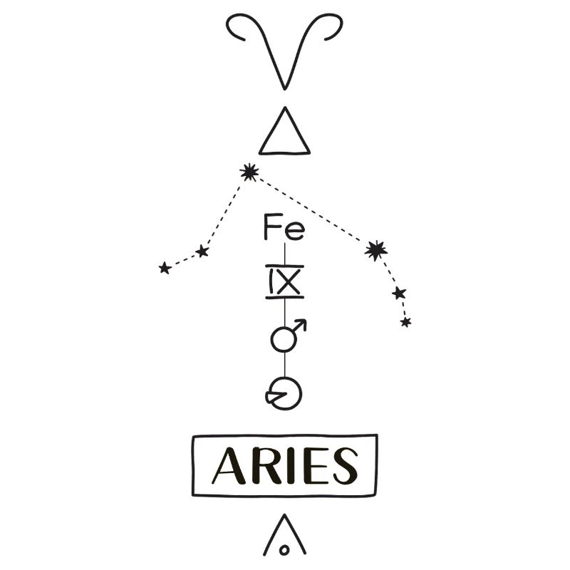 Aries - Widder Sternzeichen - schwarz