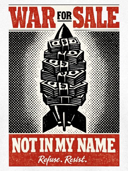 Geldrakete Anti Krieg Plakat