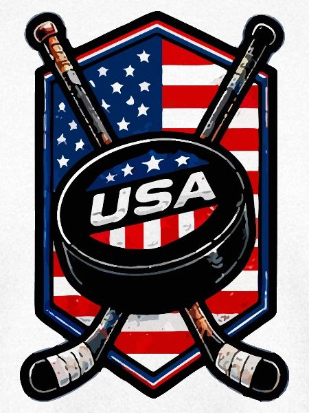 USA Eishockey Flaggen Schild