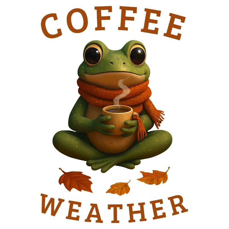 Herbstfrosch Frosch mit Kaffee Herbst Geschenkidee