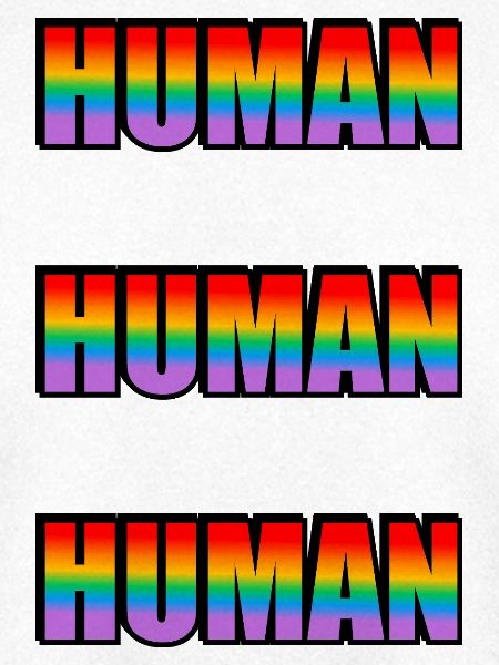 MENSCHLICHER Regenbogentext schwuler LGBT-Stolz