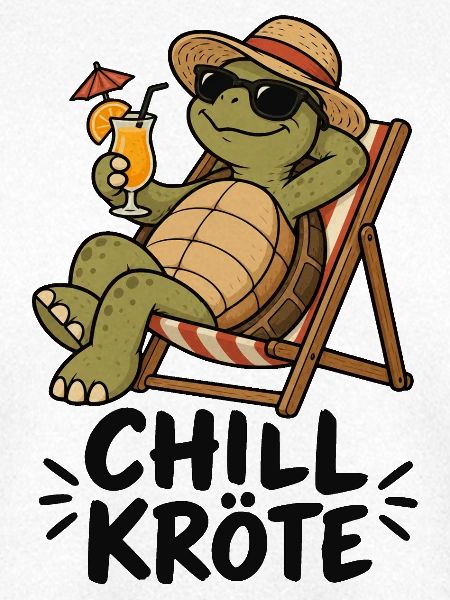 Chill-Kröte – Schildkröte im Liegestuhl